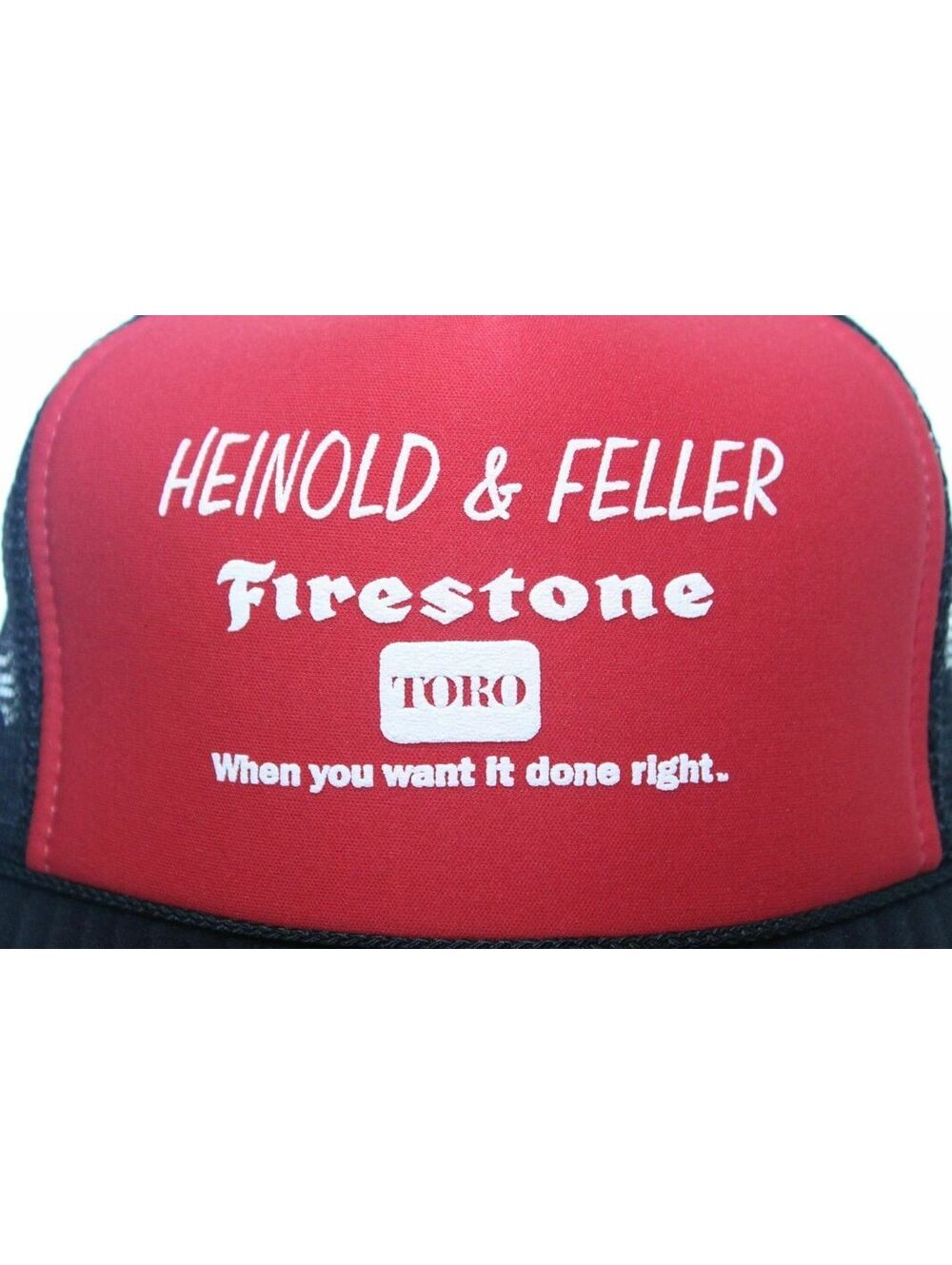 Vtg Heinold & Feller Tire & Lawn Equipment Firestone Toro Trucker Hat Cap Nwot View 4